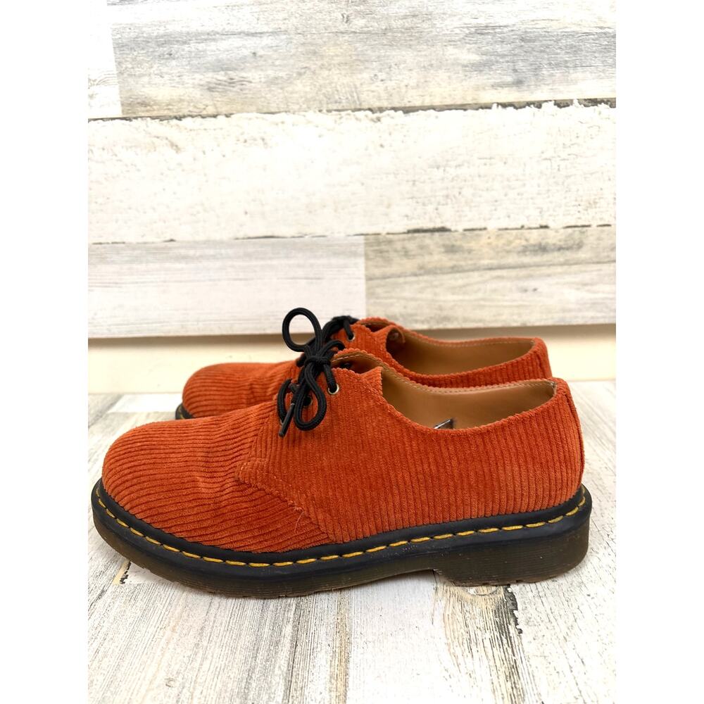 Dr Martens Mens 8 Duchess Corduroy Platform Shoes Chunky Lace Up Tan Rust Loafer